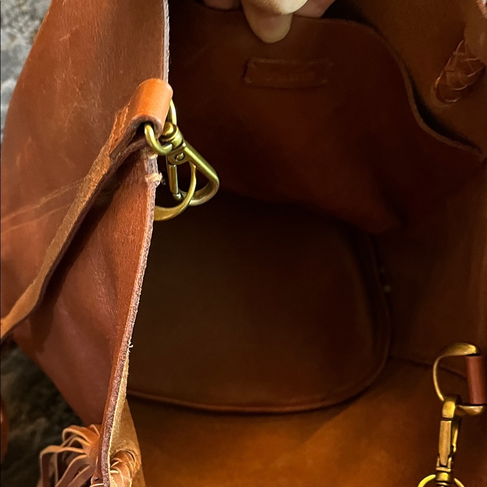 Madewell Tan Leather Tote with Tassels - Picture 4 of 12
